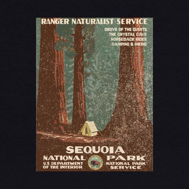 Vintage Sequoia National Park Poster (weathered) by GloopTrekker